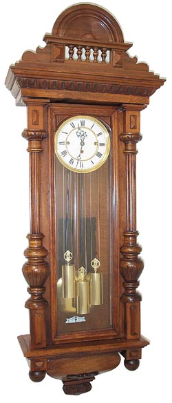 Gustav Becker 3 weight Vienna Regulator, Serial Number No. 388340, ca 1882. — Antique Clocks Price Guide