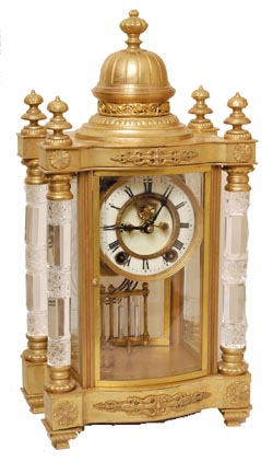 Ansonia Clock Co., Crystal Regulator, "Utopia", 1914. The clock is pictured and described in Ly-Ansonia No. 330. — Antique Clocks Price Guide