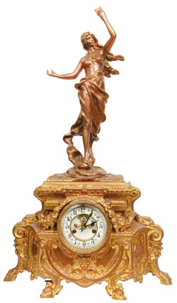 Waterbury Clock Co., figure clock, "Duchess", ca 1905. — Antique Clocks Price Guide