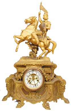 Waterbury Clock Co., figure clock, "Crusader", ca 1906. — Antique Clocks Price Guide