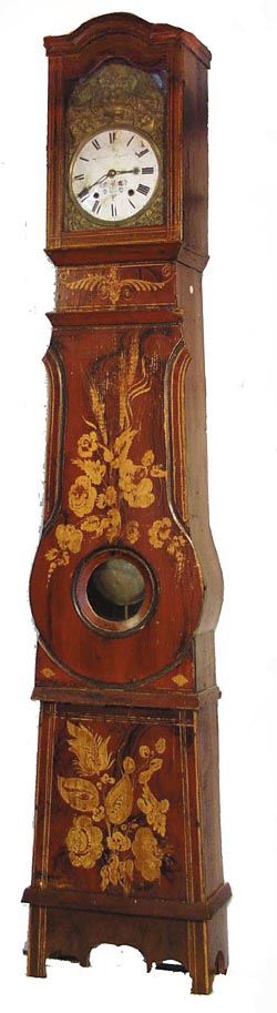 French tall clock, Morbier 8 day, 2 weight movement, ca 1850. — Antique Clocks Price Guide