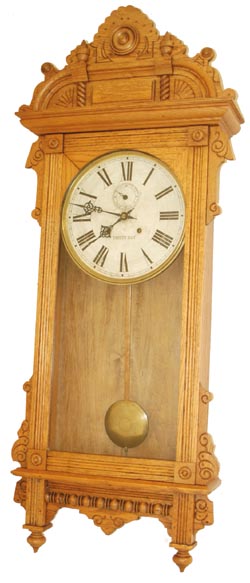 Waterbury Clock Co. hanging clock, "Cambridge", ca 1906. — Antique Clocks Price Guide