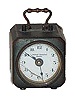 A pair of miniature German alarm clocks.
