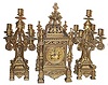 Ansonia Clock Co. "Regent" with matching pair of Candelabra, ca 1904.