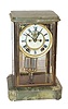 Ansonia Clock Co. crystal regulator, "Dutchess", ca 1914, with a mottled green onyx top and base.