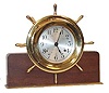 Seth Thomas ShipÕs Bell Clock, the "Corsair E537-000" on a "Helmsman" base of polished mahogany.