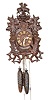 German cuckoo, very unusual case style and carved objects.