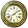 French Morbier gallery type clock in a black octagonal wood case.
