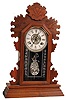 Ansonia Clock Co., walnut kitchen clock, "Beaver", ca 1894.