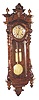 Gustav Becker 2 weight Vienna regulator with engraved weights, pendulum and dial center.