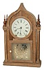 Brewster and Ingrahams, Bristol, Conn. US, per the notation on the ribbed movement in the rare case which is a variation of a four column, onion top clock, ca 1851.