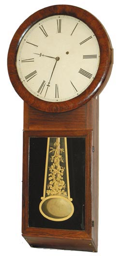 Silas B. Terry, wall regulator, the predecessor to the Seth Thomas early No. 1 and No. 2 regulators. — Antique Clocks Price Guide