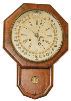 Gilbert Manf'g Co., "Octagon Drop Calendar", C. 1869. — Antique Clocks Price Guide