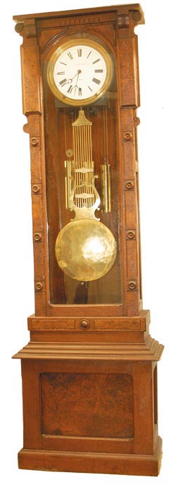 American walnut regulator case, C. 1880. — Antique Clocks Price Guide