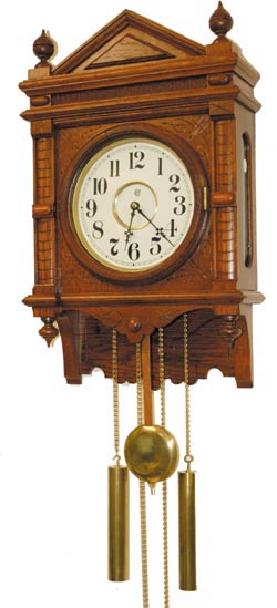 Waterbury Clock Company hanging clock, "Study No. 3" -Weight, C. 1893. — Antique Clocks Price Guide