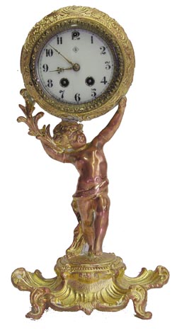 Wm. L. Gilbert Clock Co. impressive 14" metal mantle clock called, "Hester", C. 1904. — Antique Clocks Price Guide