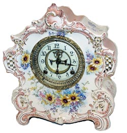 Ansonia Clock Co. Royal Bonn clock, signed, "La Vogue", C. 1901. — Antique Clocks Price Guide