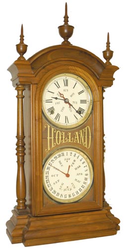 Charlie Holland Perpetual Calendar Clock, a scaled down contemporary copy of the very collectable Southern Calendar Clock Co. "Fashion" clock. — Antique Clocks Price Guide