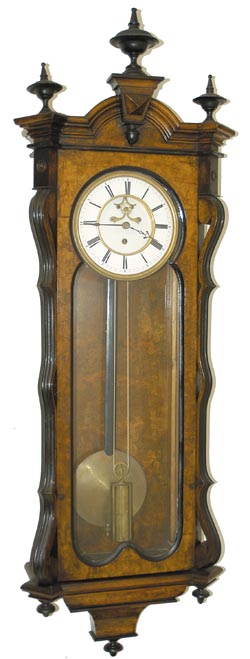 Rare Austria 1 weight timepiece with outside escapement on the 2 piece porcelain dial. — Antique Clocks Price Guide
