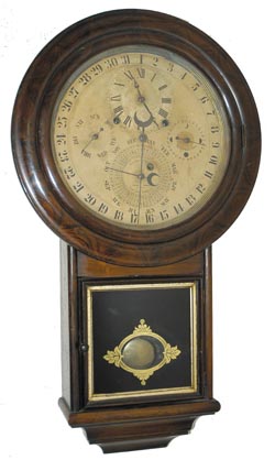 Welch, Spring & Co., Forrestville, Conn., U.S.A., "Gale Drop Calendar model No. 2", C. 1874-1879, in excellent original condition. — Antique Clocks Price Guide