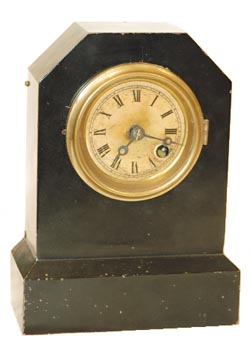 Bradley & Hubbard Mfg. Co. black iron case with octagon top and the Terry patent 30 hour movement. — Antique Clocks Price Guide