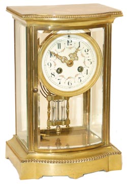 French Bronze, Bow Front, crystal regulator. — Antique Clocks Price Guide
