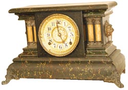 Gilbert Clock Co. marbleized wood case, "Thrush", C. 1904. — Antique Clocks Price Guide