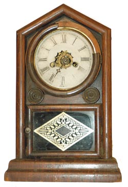 E. N. Welch, Mfg. Co. Forestville, Conn. similar to the Italian "Round Top" series, except this one is a peak top. — Antique Clocks Price Guide