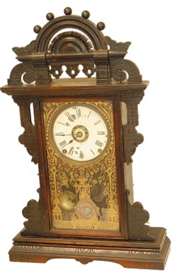 Seth Thomas mantle clock, unnamed in the catalogs, but given the names, "Balltop", and "Eclipse", by the collectors. — Antique Clocks Price Guide