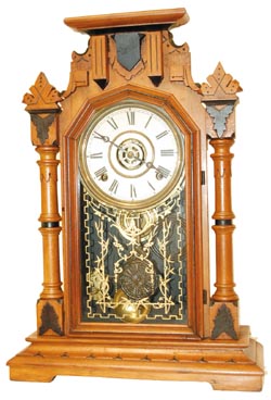 E. Ingraham walnut parlor clock, "Peerless", C. 1884. — Antique Clocks Price Guide