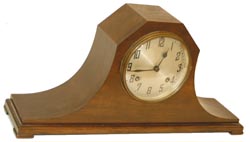 New Haven Clock Co. "Tambour No. 56", according to the label on the base. — Antique Clocks Price Guide