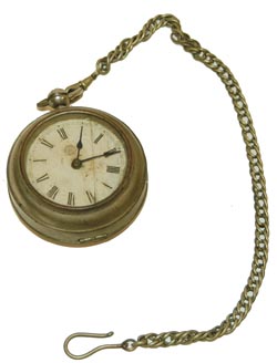 New Haven novelty clock, looks like a large pocket watch. — Antique Clocks Price Guide