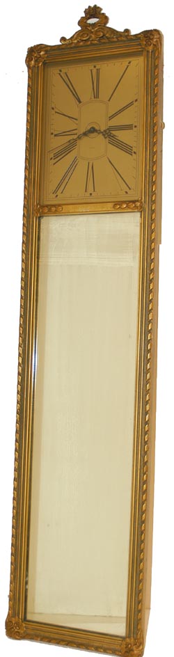 Waltham Clock Company large mirror clock, 50" high. — Antique Clocks Price Guide
