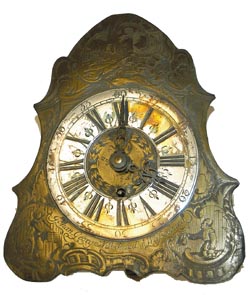 German? Contemporary novelty clock, an imitation of early easel stand shelf clocks. — Antique Clocks Price Guide