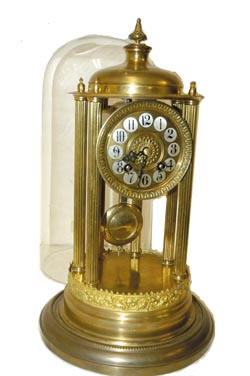 German Dome clock sometimes used with the 400 day movements, also under dome. — Antique Clocks Price Guide