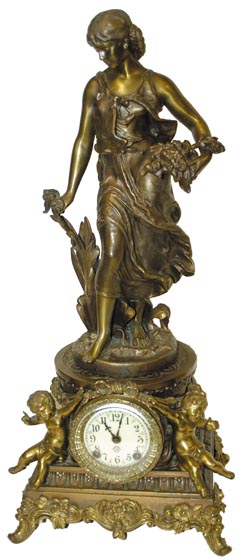 Ansonia Clock Co. statue clock, "Sybil and Summer", C. 1904. — Antique Clocks Price Guide