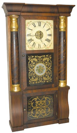 Seth Thomas, Plymouth Hollow, on the full label. C. 1842-1865. — Antique Clocks Price Guide