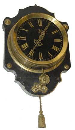 Cog Winder, unusual hanging brass and wood clock. — Antique Clocks Price Guide