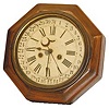 Waterbury Clock Co. calendar clock, the label says, "One Day Lever Time, Eight Inch Octagon, Calendar", C. 1909.