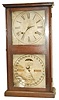 Ithaca Calendar Clock Co. Double dial, shelf model, "No.10 Farmers", C. 1874.