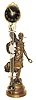 French, Large Bronzed Spelter Swinging mystery clock in very good original condition.