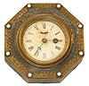 S. B. Jerome 7" octagon gallery. Case is covered in black shagreen (rough leather);
