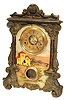 American Clock Co. New York, relatively small iron front clock at 15" high.