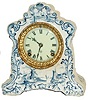 Ansonia Clock Co. Blue Delft case, Dutch scenes abound.