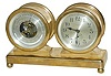 Chelsea Clock Company desk set, similar to their "Claremont" model, a clock and barometer set on one base.
