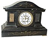 U.S. Clock & Case Co. Cincinnati, USA, Pat. Feb.16,1883, on the back of a black marble case.