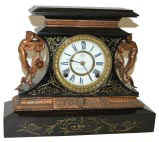 Ansonia Clock Co. enameled iron case, "Rosalind", ca 1880 or earlier I suspect. — Antique Clocks Price Guide