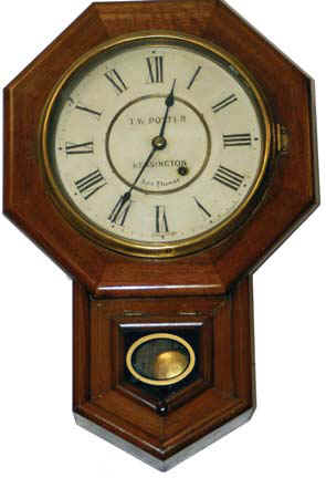 Seth Thomas "10 Inch Drop Octagon Gilt", ca 1898, and so stamped on the back of the case. — Antique Clocks Price Guide