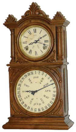 Charlie Holland reproduction "Ingraham Calendar", with B.B. Lewis V Calendar Mechanism, c. 1975 — Antique Clocks Price Guide