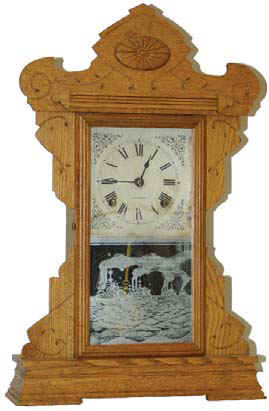 Seth Thomas oak mantle, another of the "Fleet Series", ca 1909 to 1915. — Antique Clocks Price Guide
